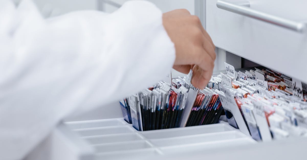 Secure digital archive with glowing lock icon protecting patient medical data.